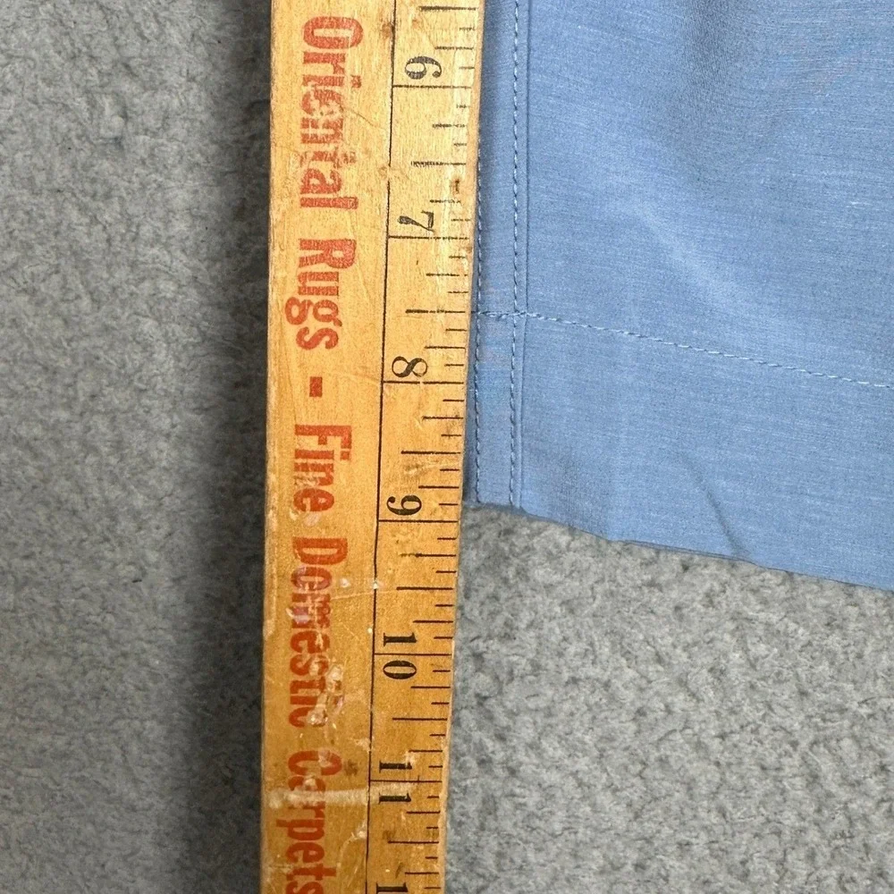 Faherty All Day Shorts Mens 38 Light Blue Hybrid Stretch Quick Dry Flat Front